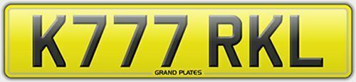 Number plate k777 rkl - plate,