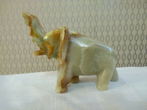 Vintage onyx stone elephant - vintage,