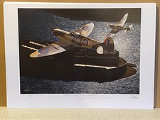 No 2 Signed ed aviation art print Spitfires Over Malta - Flt Lt Ken Evans DFC