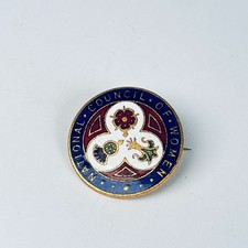 VINTAGE NATIONAL COUNCIL OF WOMEN ROUND ENAMEL PIN BADGE THOMAS FATTORINI