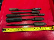 Lot of 5 Antique Copper Head Wood Handle Soldering Irons