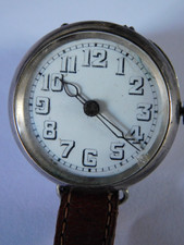 c1915 WW1 SOLID SILVER MILITARY TRENCH WATCH