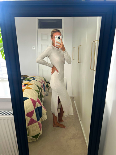 Topshop beige ribbed knit - ribbed,