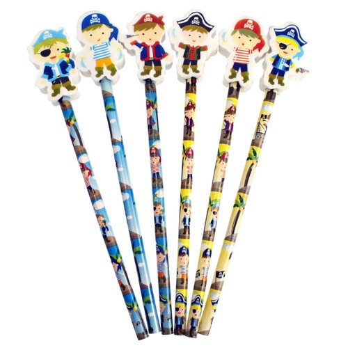 Pirate pencils with - pirate, eraser
