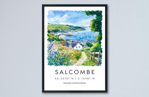 Salcombe watercolor poster - watercolor,