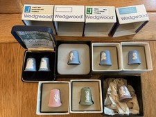 WEDGWOOD JASPERWARE, 8 ASSORTED THIMBLES In Box VG Condition