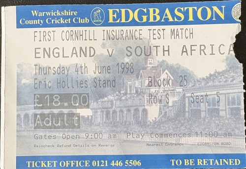 Ticket stub england south - ticket,
