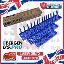 USPRO 3PC SOCKET RAIL ORGANISER METRIC TRAY RACK STORAGE HOLDER 1/2" 3/8" 1/4"
