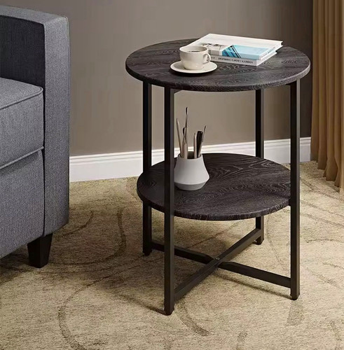 Round black side table with - round,