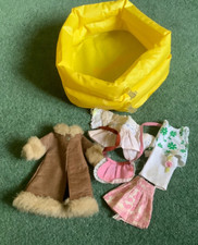 Amanda Jane Vintage Doll Clothing Coat, skirt, tops, yellow paddling pool