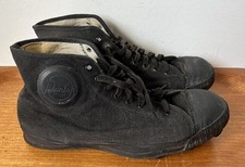 Dunlop Vintage Rare Black Canvas Rugby / Football Boots / Shoes - Cleats - UK 5