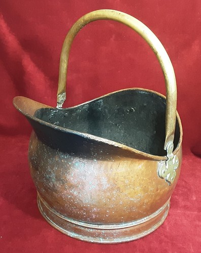 Vintage copper coal scuttle - copper,
