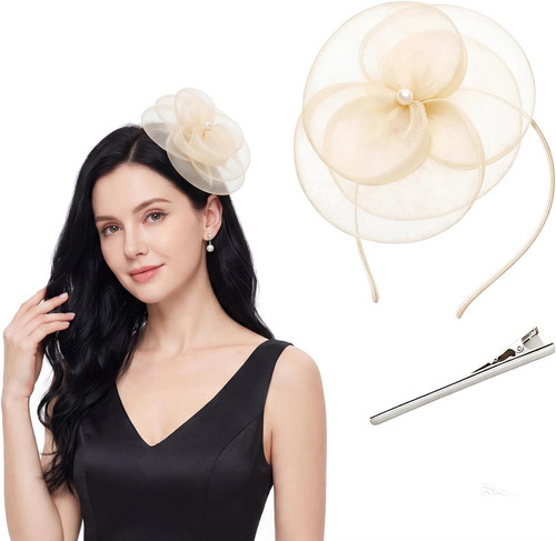 Fascinators for weddings cream - fascinators,
