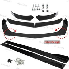 For Vauxhall Corsa D 06-14 Front Bumper Lip Spoiler + Side Skirt Splitter Glossy
