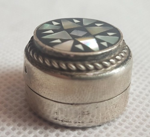 Antique solid silver pill - solid,