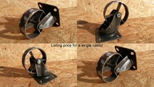 Industrial furniture swivel metal castors casters wheels vintage 7,6 cm old