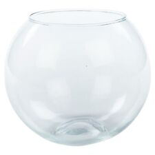 Clear Recycled Glass Fish Bowl Flower Vase Round Centerpiece Display Terrarium