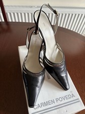 Carmen Poveda Black Sling Back Court Shoes - Size 5 - Worn Once