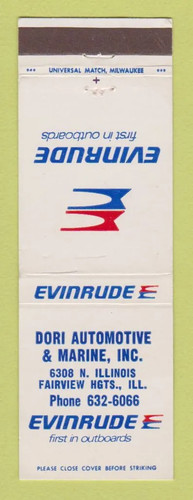 Matchbook cover evinrude - matchbook,