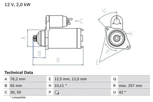 Starter motor anticlockwise - motor,