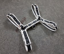 MEN LEATHER ADJUSTABLE CHEST STRAP HALF HARNESS CLUB-WEAR COSTUME WHITE XL