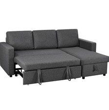 Convertible L-Shaped universal corner sofa bed JUMBO with storage Grey UK Stock
