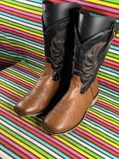 Vintage Children’s Kids Women’s Cowboy Western Cowgirl Roper Riding Boots Uk 6