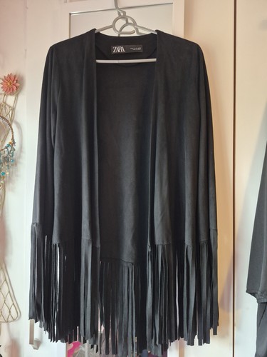 Zara boho black faux suede - boho,