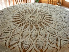 Hand Crocheted Ivory Round