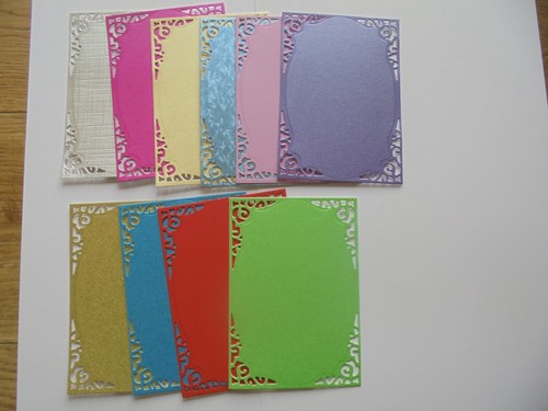 Assorted coloured card - x,