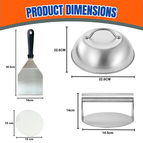 Stainless steel burger press - stainless,