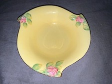 Vintage Royal Winton Grimwades Yellow Bowl with Rose Bud Decoration
