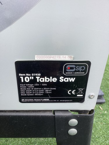 Sip 01930 table saw - 01930, used