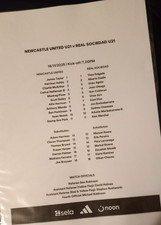 2025/26 NEWCASTLE UTD U21 v REAL SOCIEDAD U21 PL INTERNATIONAL CUP TEAMSHEET)l