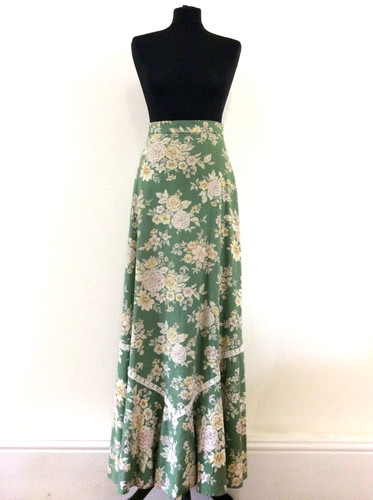 Vintage 60s 70s green floral - 70s,