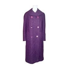 Vtg 50s Womens Long Wool Pea