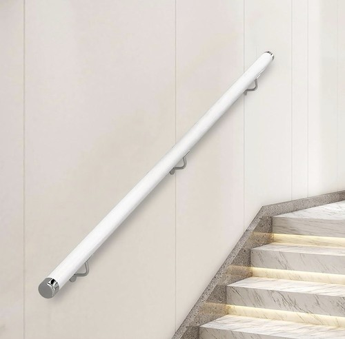Wooden stair handrail white - handrail,