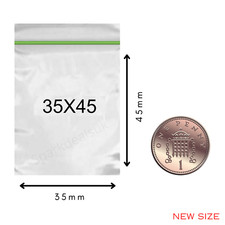 100 x Small Clear Plastic Bags Baggy Grip Self Seal Resealable Zip Lock UK STOCK