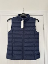 MARKS & SPENCER WOMENS FEATHER & DOWN NAVY BLUE GILET BODYWARMER Size 10 Bnwt