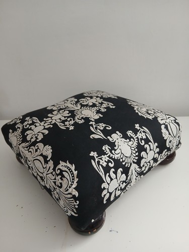 Modern damask print foot stool - modern,