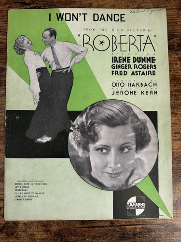 Won dance 1935 us sheet - i, won't