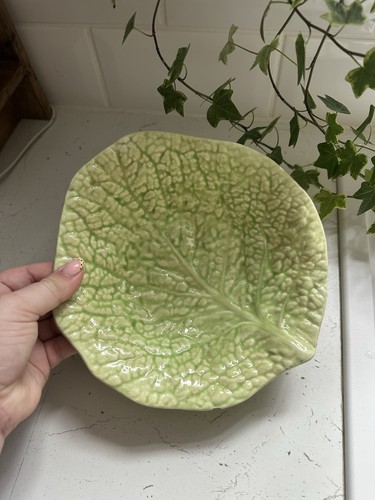 Vintage ceramic cabbage leaf - ceramic,
