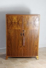 Art Deco Walnut Linen Press