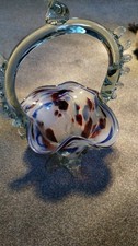 Murano Style Glass Basket Multicoloured 1950’s Excellent Condition