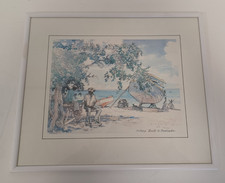 Framed Lithograph - Fishing