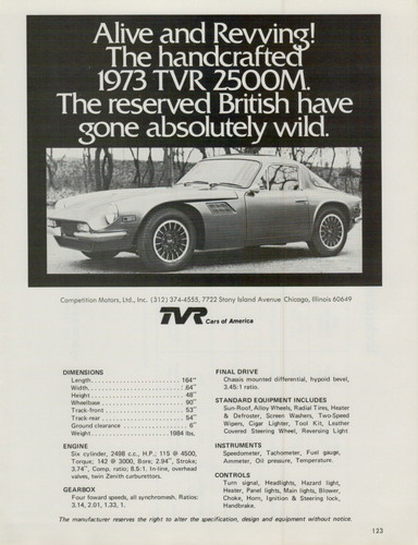 1973 tvr 2500m reserved - tvr,