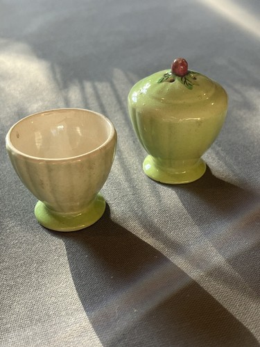 Antique 1920s green ceramic - green,