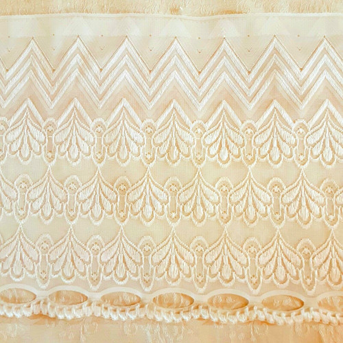 Wide cream lace fabric - cream,
