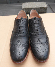 Ladies Black Leather CHURCH'S  BURWOOD Brogue Shoes Size 5.5 (38.5)
