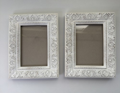 White picture frames ornate - picture, frames,